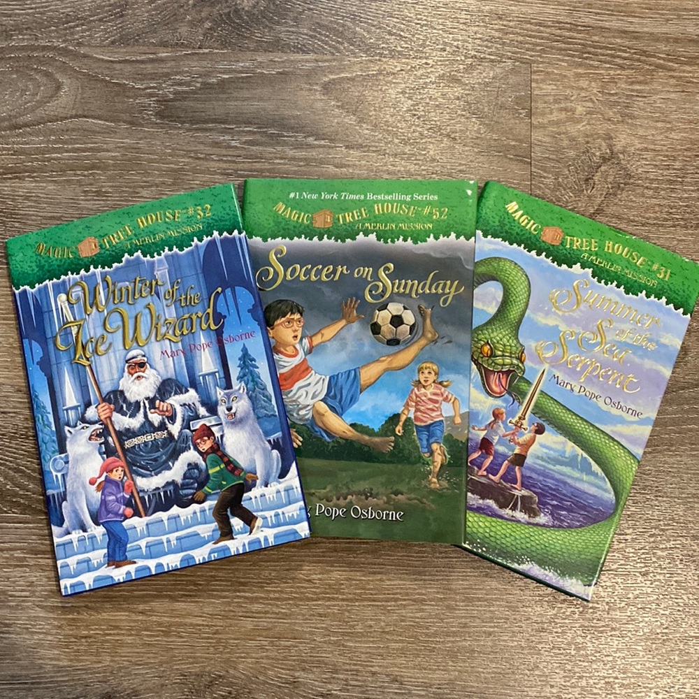 Magic Tree House by Mary Pope Osborne, Hard Cover Books #31, 32, and 52